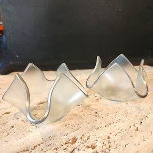 Annieglass Handkerchief Votive Candle Holders, Handmade, Set of 2